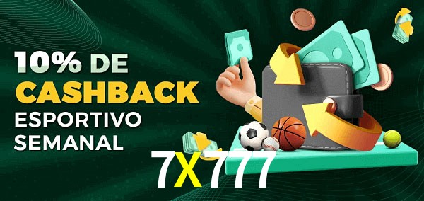 10% de bônus de cashback na 7X777
